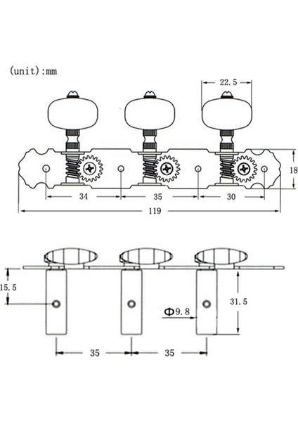 Gitar Makinesi Kafaları Klasik Gitar String Tuning Pegs Anahtar Altın 3r Tuner Tuşları Parça Parça Aksesuarları (Yurt Dışından) fiyatları