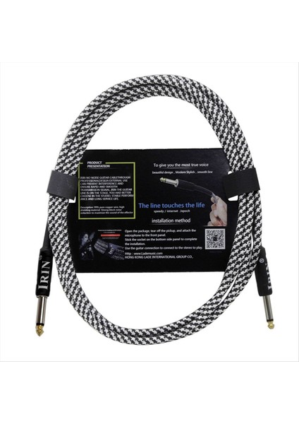 Irin Gitar Kablo Dizisi Enstrüman Aksesuarları Gürültüsüz Sessiz Sesli Gürültü Azaltma Kablosu (10M) Siyah Beyaz (Yurt Dışından)