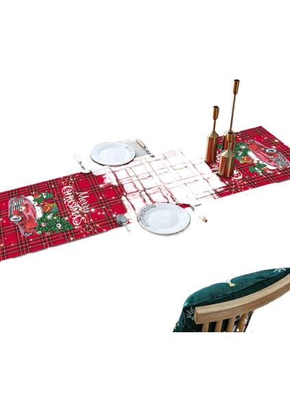 Noel Temalı Masa Runner Dekoratif Masa Örtüsü (Yurt Dışından)