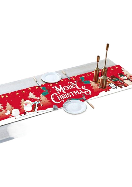 Noel Temalı Masa Runner Dekoratif Masa Örtüsü (Yurt Dışından)