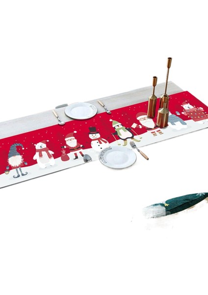 Noel Temalı Masa Runner Dekoratif Masa Örtüsü (Yurt Dışından)