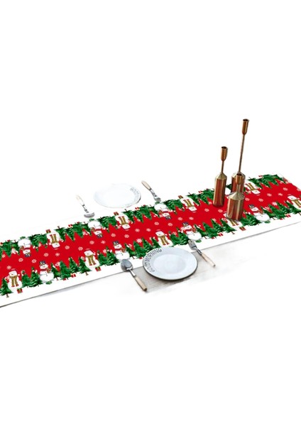 Noel Temalı Masa Runner Dekoratif Masa Örtüsü (Yurt Dışından)