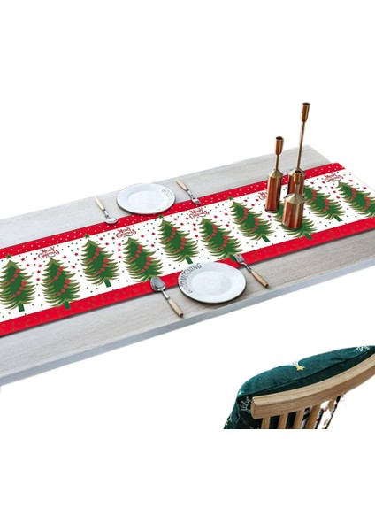 Noel Temalı Masa Runner Dekoratif Masa Örtüsü (Yurt Dışından)