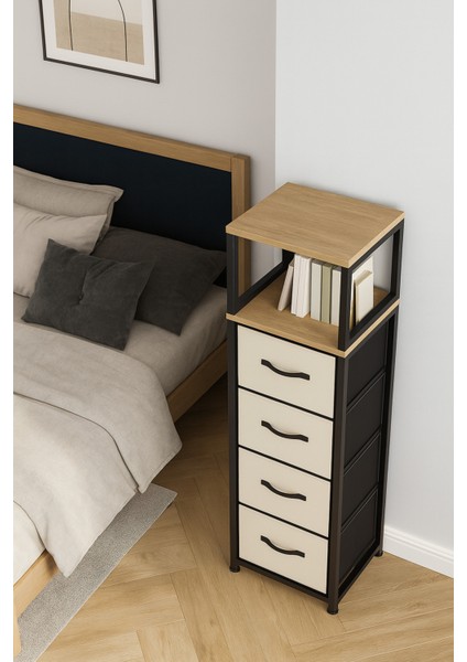 2 Raflı Komodin Deri Çekmeceli Düzenleyici Yatak Odası Organizer Metal Komodin modelleri