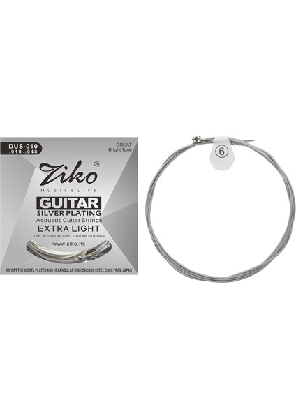 Ziko Dus Serisi Akustik Gitar Dizeleri DUS-010 &amp Zıko Deg 009-042 Elect Gibi Dizi (Yurt Dışından)