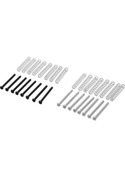 16 Pcs M2 5X32MM Elektrikli Gitar Humbucker Pikaplar Yükseklik Vidasını ve Yayını Ayar - Pitch 0 4mm 8 Pcs Gümüş ve 8 Pcs Siyah (Yurt Dışından)