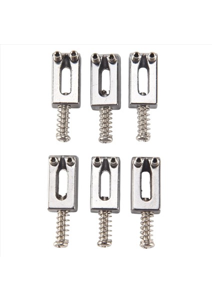 6 Adet Elektro Gitar Köprüsü Saddles Strat Tele Gitar Değiştirme Için Düz Set (Yurt Dışından)