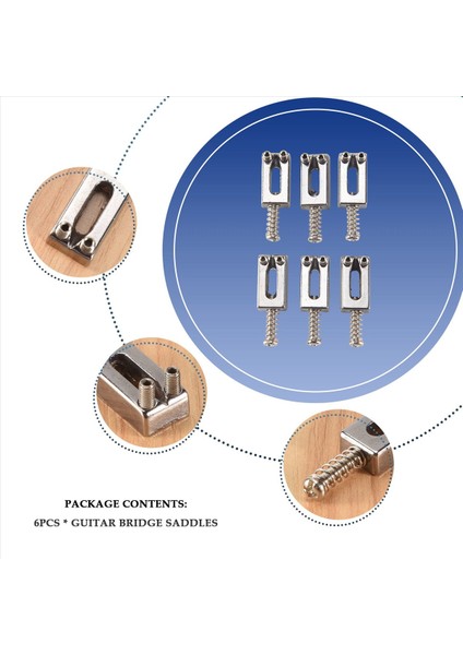 6 Adet Elektro Gitar Köprüsü Saddles Strat Tele Gitar Değiştirme Için Düz Set (Yurt Dışından) indirimleri