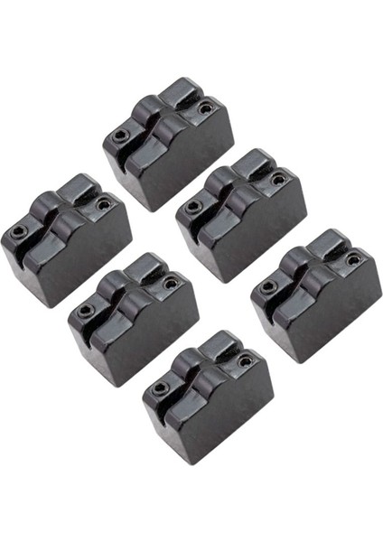 Başsız Gitar Tremolo Köprü Sistemi Gitar Aksesuarları Için 1 Set 6 Adet Siyah Gitar Köprü Ip Eyer Eyer (Yurt Dışından)