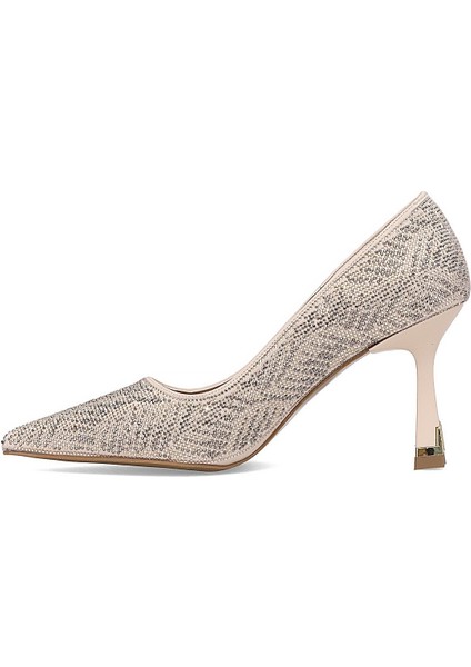 (Park Moda) Damla Taş Detaylı Topuklu Kadın Ayakkabı Bej modelleri