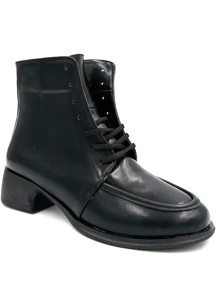 (Park Moda) Riyad Termo Kaymaz Taban Bağcıklı&fermuarlı Günlük Kadın Bot Siyah