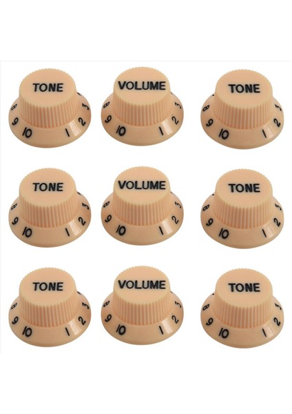 Yeni Krem Koyu Mavi Yazı Tipi 3 Sesli ve 6 Tonlu Gitar Kontrol Düğmeleri Fender Strat Için (Yurt Dışından)