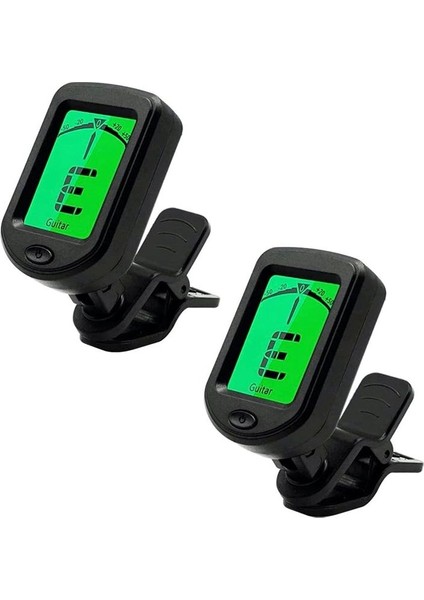 Akustik/elektro Gitar Ukulele Keman Bas ve Kromatik Ayar Modları Için Profesyonel Klipsli Gitar Tuneri (2 Paket) (Yurt Dışından)