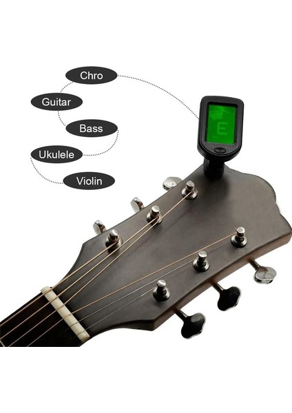 Akustik/elektro Gitar Ukulele Keman Bas ve Kromatik Ayar Modları Için Profesyonel Klipsli Gitar Tuneri (2 Paket) (Yurt Dışından) fırsatları
