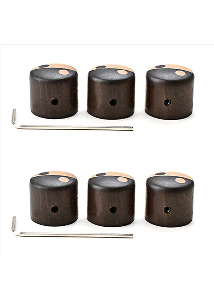 6pcs Ahşap Ton Hacim Kontrolü Kontrol Tonu Kontrol Düğmesi Elektro Gitar Parçaları Için Set (Yurt Dışından)