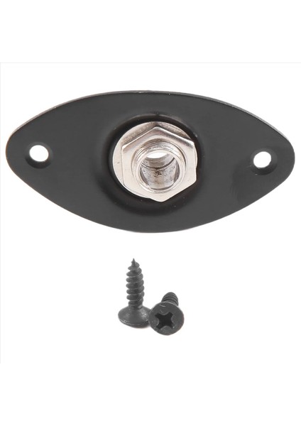 Oval Girintili Gitar Jakı Plakası30 Bk Oval Girintili Gitar Jakı Plakası ve Soket Siyah Yüksek Kalite 1 Paket (Yurt Dışından)