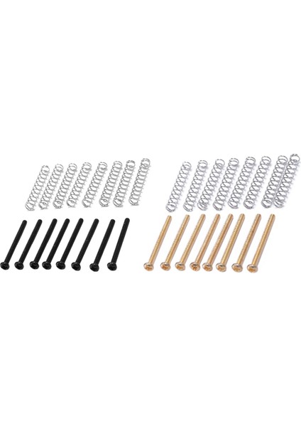 16 Pcs M2 5X32MM Elektro Gitar Humbucker Pikapları Yükseklik Vidasını ve Yayını Ayar - Pitch 0 4mm 8 Pcs Altın ve 8 Pcs Siyah (Yurt Dışından)