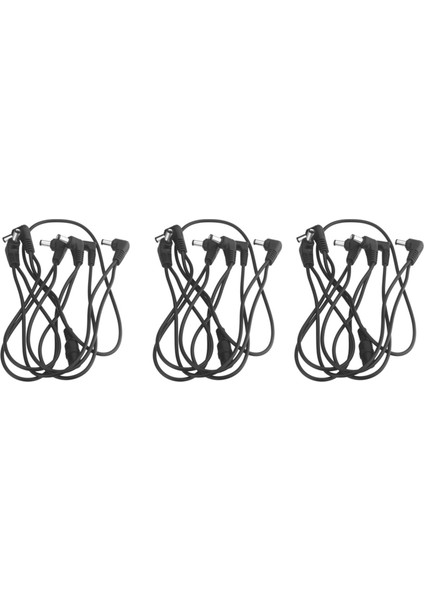 3x Vitoos 6 Yollar Elektrot Daisy Zinciri Kablo Kablosu Bakır Tel Gitar Etkileri Için Güç Kaynağı Adaptörü Ayırıcı Siyah (Yurt Dışından)