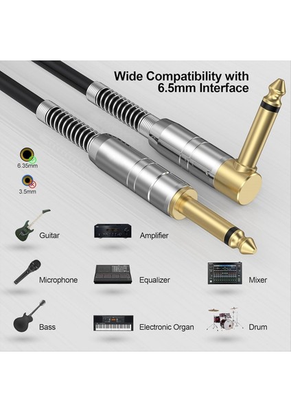 Gitar Kablosu 10FT Enstrüman Kabloları Elektro Gitar Amp Kordosu 1/4 Inç Altın Kaplama Kriko 6 35MM Kablo Örgülü Net Olmadan (Yurt Dışından) fırsatları