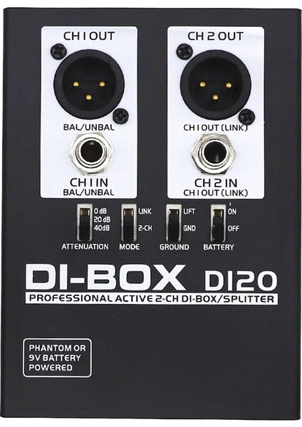 Ses Aktif Di Kutu Doğrudan Enjeksiyon Kutusu Düşük Gürültülü Gitar Bas Di 2 Kanal Ses Dönüştürücü Çok Amaçlı Mikser Ses (Yurt Dışından)