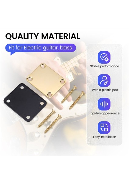 Fender Strat Elektro Gitar Için 4 Vidalı Yedek Parça ile Altın Boyun Plakası (Yurt Dışından) indirimleri