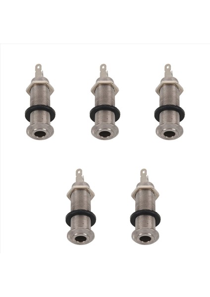 5x Electric Guitar Jack Chrome Dişli Silindir Çıkışı Giriş Jack Fiş Soketleri 1/4 Inç Elektro Gitar Için (Yurt Dışından)