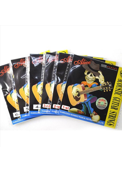 3x Alice Aıce A206SL Akustik Gitar Dizeleri Dize Set Kaplı Fosfor Bronz Anti-Düzenleme 1 -6 Gitar Dizeleri (Yurt Dışından) fiyatları