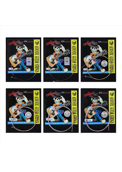 3x Alice Aıce A206SL Akustik Gitar Dizeleri Dize Set Kaplı Fosfor Bronz Anti-Düzenleme 1 -6 Gitar Dizeleri (Yurt Dışından) indirimleri