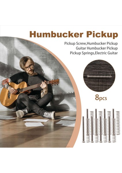 8 Pcs M2 5X32MM Elektro Gitar Humbucker Pikapları Yükseklik Vidasını ve Yayını Ayar - Pitch 0 4mm - Gümüş (Yurt Dışından) fırsatları