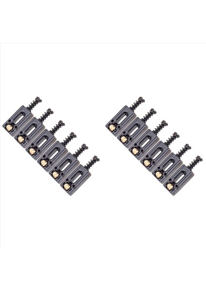 12 Pcs Metal Guitar Köprüsü Eyer Top Silin String Tremolo Köprü Saddles Elektro Gitar Yedek Parçaları Siyah (Yurt Dışından)