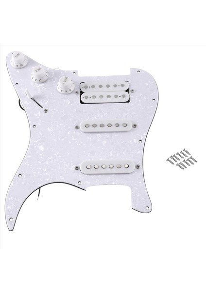 Sq Sq Electıce Gitar Yüklü Ön Kablolu Elektro Gitar Pickguard Pikap Montaj Beyaz Inci (Yurt Dışından)