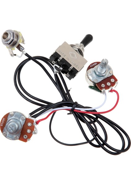 Gitar Kablolama Kablo Demeti Iki Pikap 500K Tencereye 3 Yollu Geçiş Anahtarı Gümüş (Yurt Dışından)