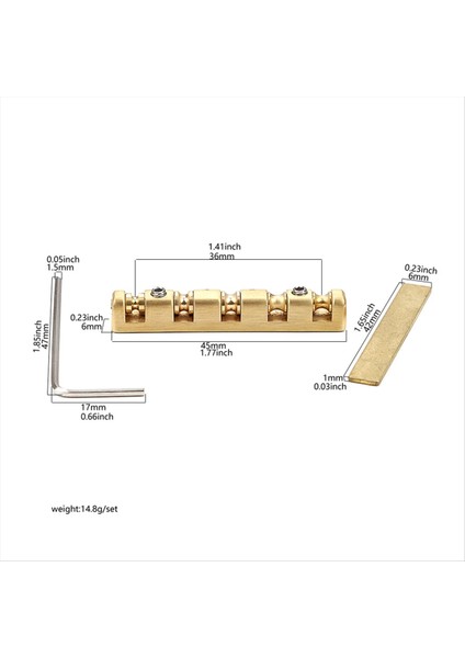 Elektro Gitar Pirinç Somun 42MM Yükseklik Ayarlanabilir Pirinç Roller Somun Gitar Somun 6 String Elektro Gitar Yedek Parçaları (Yurt Dışından) fiyatları