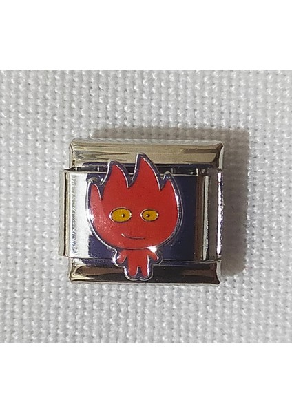 Alev Figürlü Charm - Italyan Bileklik Uyumlu Paslanmaz Çelik Charm