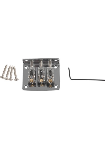 3 String Guitar Ball String Köprü Köprü Çekme Ip Strit Sabit Tail Gitar Köprüsü Tail 3 String Gitar Yedek Gümüş (Yurt Dışından)