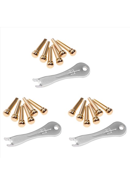 Gitar Köprüsü Pimleri 18PCS Gitar Köprüsü Pin Çekme ile Akustik Gitar Için Pirinç Endpin (Yurt Dışından)