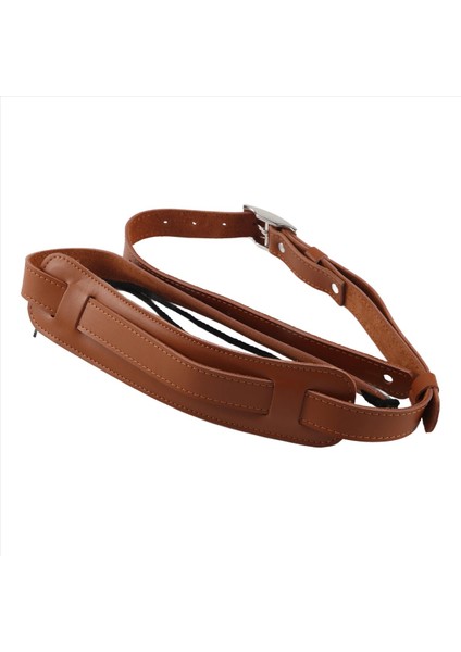 Dayanıklı Deri ve Metal Toka Elektro Gitar Kayış Kayışı Omuz Ped Ayarlanabilir Vintage Gitar Kayışları-Kahverengi Renk (Yurt Dışından)