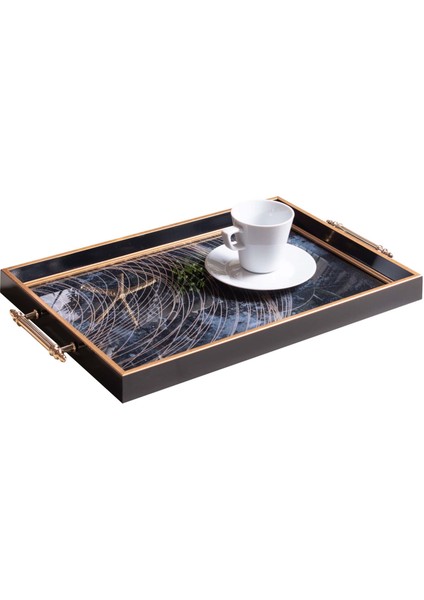 Dekoratif Kulplu Tepsi ST-6006