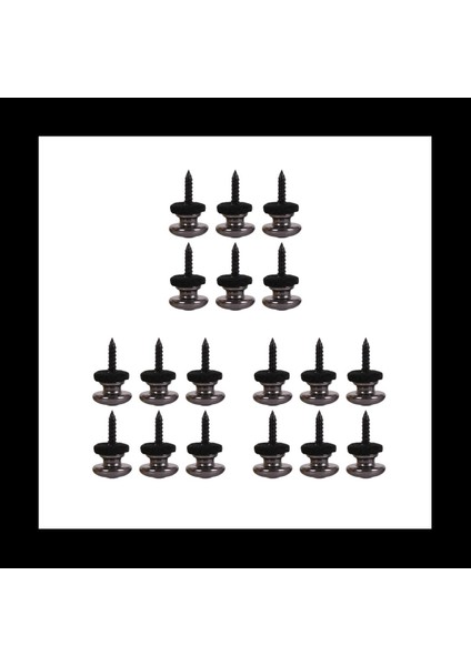 18 Adet Kafa Gitar Kayışı Düğmeleri Kayış Kilitleri Krom (Siyah) (Yurt Dışından)