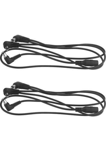 2x Vitoos 3 Yollar Elektrot Daisy Zincir Kablo Demet Kablosu Bakır Tel Gitar Efektleri Için Güç Kaynağı Adaptörü Splitter Siyah (Yurt Dışından)