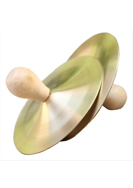 Dansçı Parti Perküsyon Enstrümanı Için Ahşap Düğmeleri Olan Topuz Zilleri ile 1 Çift Pirinç Zil (Yurt Dışından)