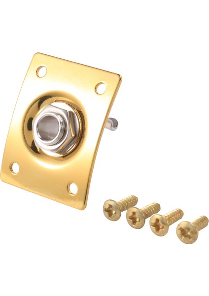 Kare Stil Jak Plakası Gitar Bas Jack 1/4 Çıkış Giriş Jak Soketi Elektro Gitar Parçaları ve Aksesuarları Altın (Yurt Dışından)