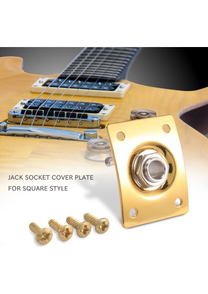 Kare Stil Jak Plakası Gitar Bas Jack 1/4 Çıkış Giriş Jak Soketi Elektro Gitar Parçaları ve Aksesuarları Altın (Yurt Dışından) fırsatları
