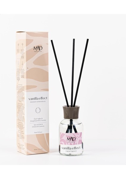 Mad Parfüm Vanilla Effect Oda Kokusu,bergamot,lavanta,karamel,bambu Çubuklu,50 ml modelleri