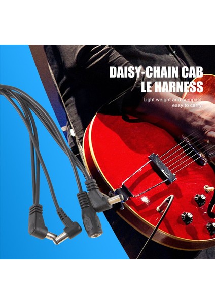 Vitoos 6 Yollar Elektrot Daisy Zincir Kablo Demeti Kablo Bakır Tel Gitar Efektleri Güç Kaynağı Adaptör Splitter Siyah (Yurt Dışından) indirimleri