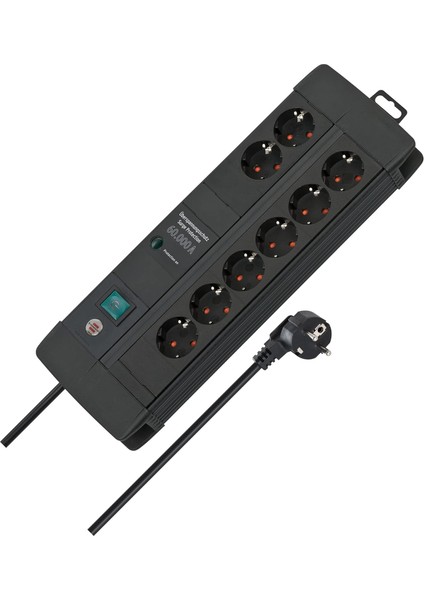 Premium- Duo Serisi 5 Yıl 60.000 Amper Akım Korumalı Özellikli 8 Soketli 3 Metre Kablolu Priz