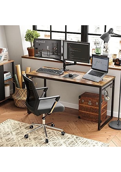 Çalışma, Bilgisayar, Ofis Masası, 8 Kancalı, 140 x 60 x 75 Cm, Çalışma Odası, Ev Ofisi, Ofis, Metal, Endüstriyel Tasarım, /siyah LWD59X modelleri