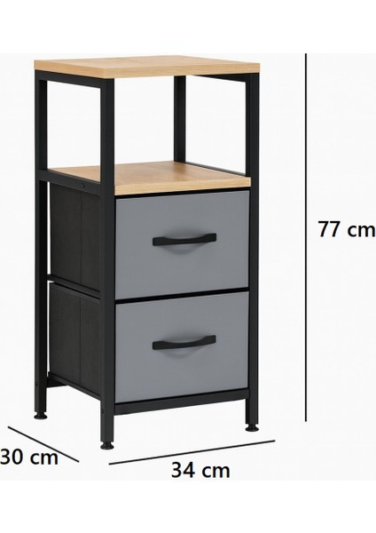 2 Raflı Komodin Deri Çekmeceli Düzenleyici Yatak Odası Organizer Metal Komodin fırsatları
