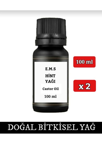 Hint Yağı 2 x 100 ml - % 100 Saf Soğuk Pres (Castor Oil) 200 Ml.
