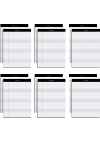 8,5 x 11 Yasal Ped, 12&apos;li Paket, Geniş Çizgili, Beyaz Kağıt, Yazı Defteri Başına 50 Yaprak, Abd&apos;de Üretilmiştir (74030)